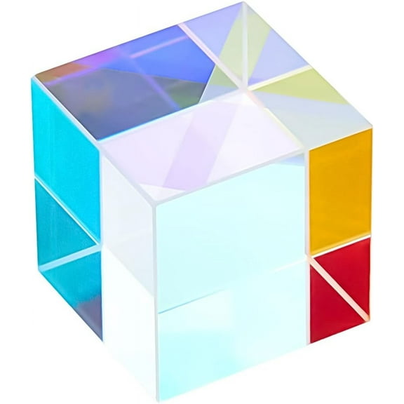 1 Set X Cube Prism Clear AB Square Small 20mm Optical Glass Cube RGB Dispersion Prism Window Crystal Suncatchers Lens for Physics Teaching Art Indoor Home Photography Prop Decoration