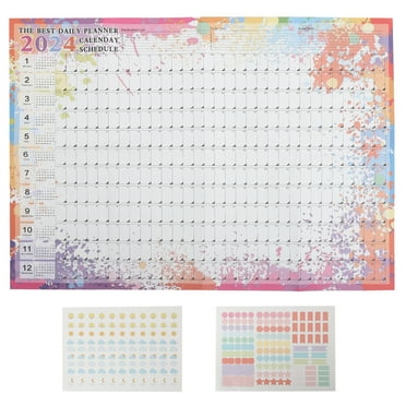 1 Set Yearly Wall Hanging Calendar 2024 Creative Planner Wall Calendar Daily Schedule Calendar