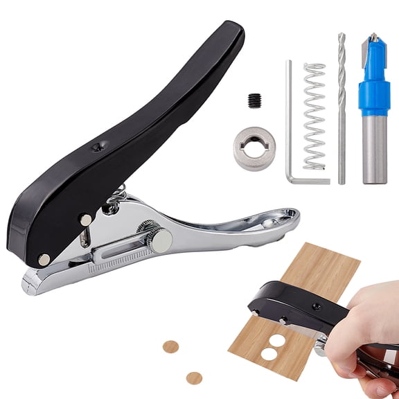 1 Set Zinc Alloy with Plastic Adjustable Hole Puncher Platinum 121x21x9mm