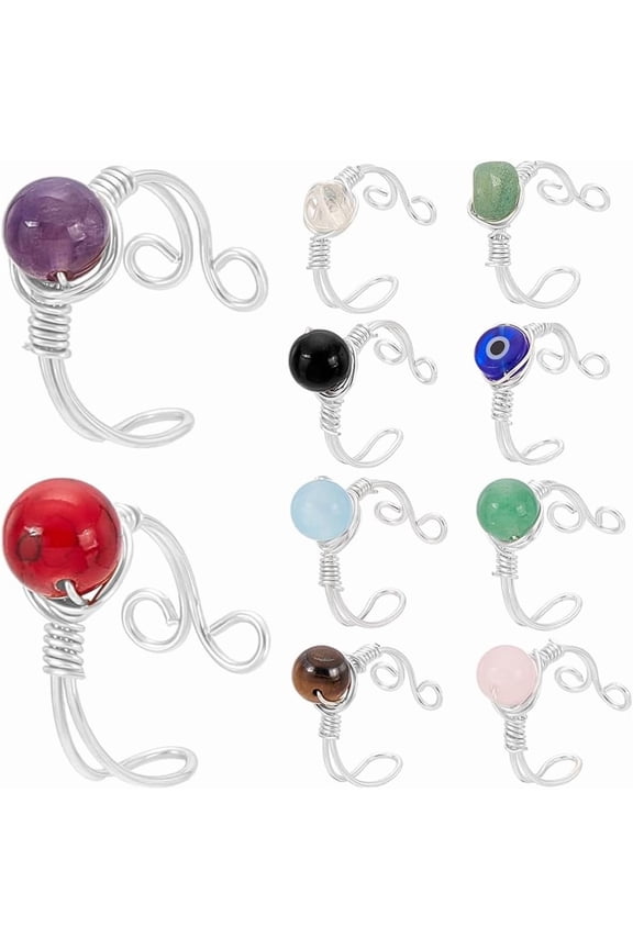 1 Set and Lampwork Finger Rings Silver Inner Diameter: 18mm