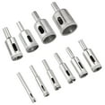 1 Set of 10Pcs Emery Glass Bit Set Portable Glass Hole Opener Kit Multi