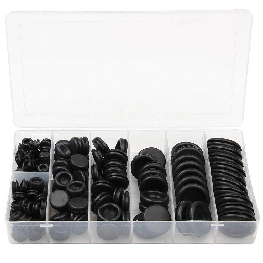 1 Set of 170pcs Rubber Washer Seals Single Side Rubber Guard Coil