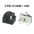 1 Set of 2PIN 15 OHM Refrigerator Start Relay and Overload Protector