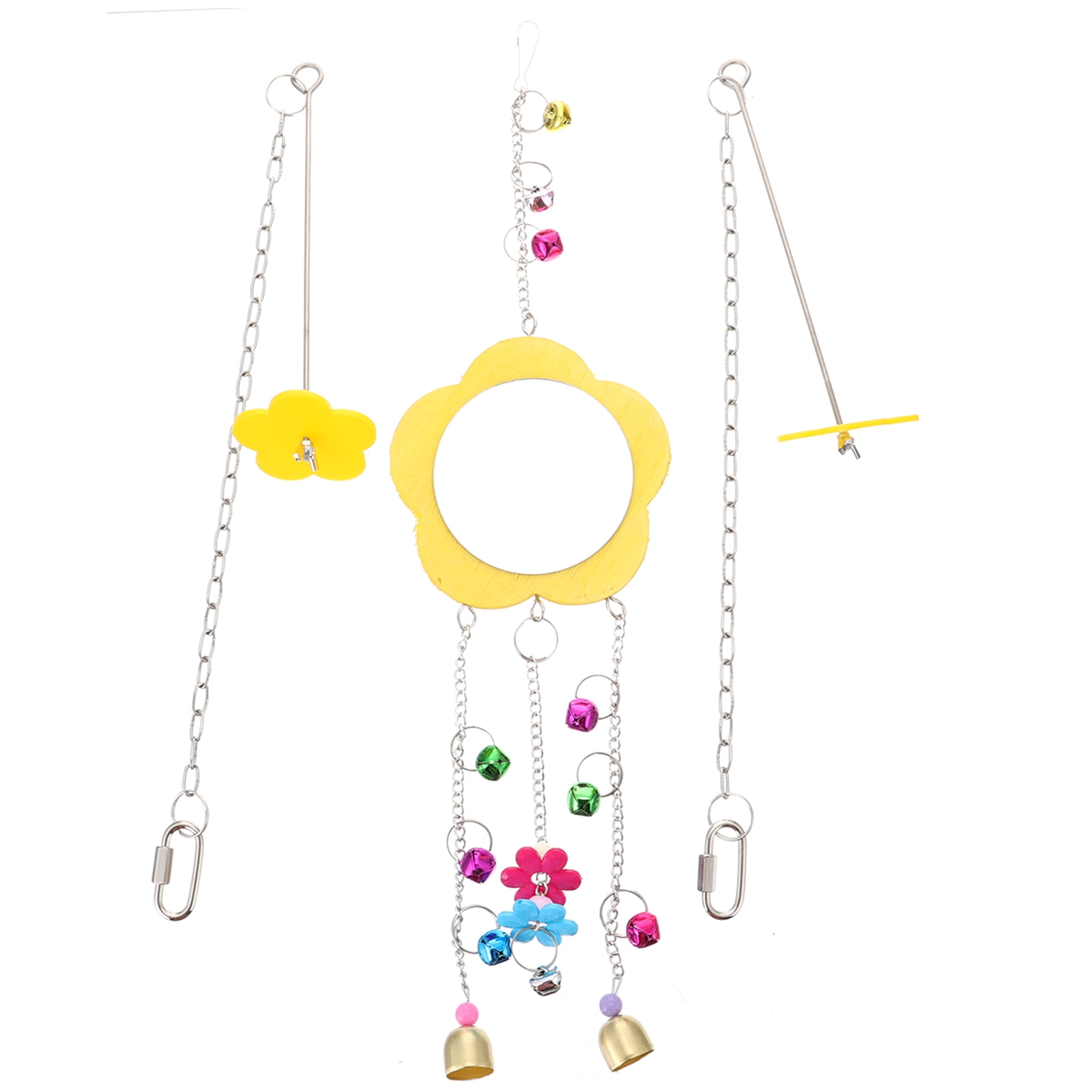 1 Set of 3 Pcs Parrot Mirrors Pet Chicken Toys Hanging Mirror Pet Cage