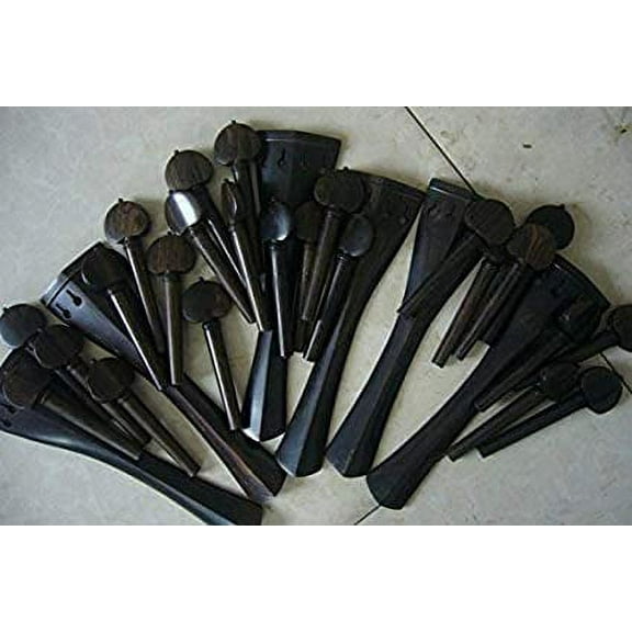 1 Set of 4/4 Size Cello Tailpiece and Pegs Ebony Made