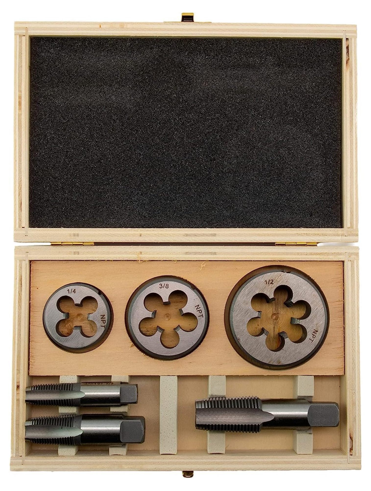 NPT Pipe Tap And Die Set | 15-Piece High Speed Steel Set (1/16'' To 1''), Portable Storage Box