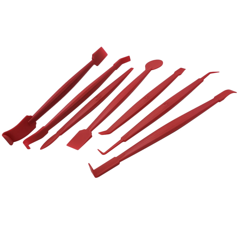 1 Set of 7Pcs Auto Trim Removal Tool Set Car Window Tint Tool Kit Car Stickers Tool Set Tinting Squeegee Film Cutter Tool (Red)