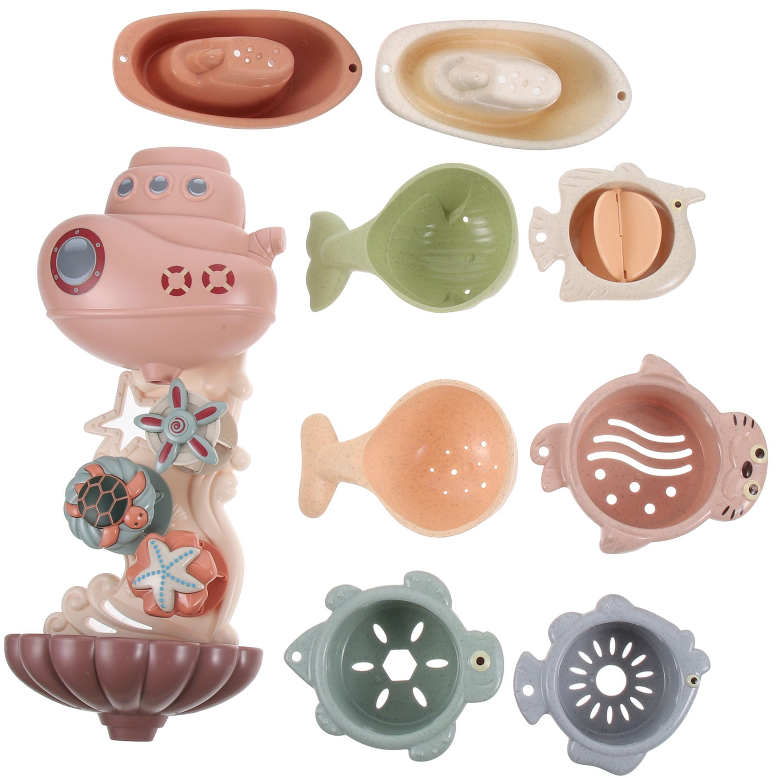 1 Set of Baby Bath Toys Toddlers Bath Water Toy Stacking Cups Boats