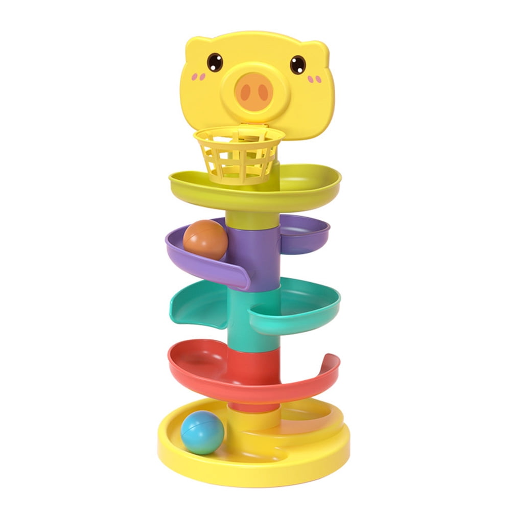 1 Set of Ball Drop Tower Track Rotating Toy Early Educational Toy for