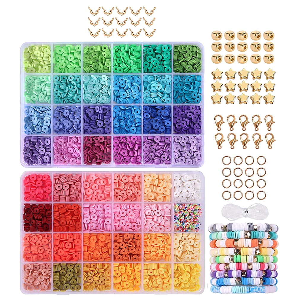 Koralakiri 24 Colors Clay Beads for Bracelet Making Kit for Girls 8-12  Gifts, Polymer Heishi Beads, Letter Beads for Girls Jewelry Making Crafts 