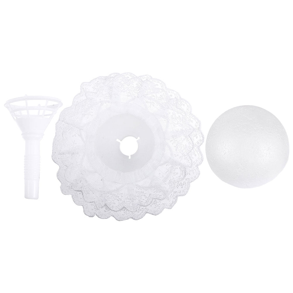 1 Set of Bridal Wedding Bouquet Holder Flower Handle Floral Holder with Foam Bouquet Collar