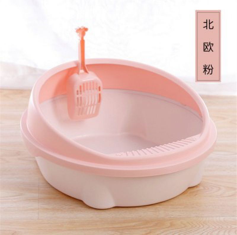 1 Set of Cat Litter Box SemiEnclosed Cat Litter Container with Shovel