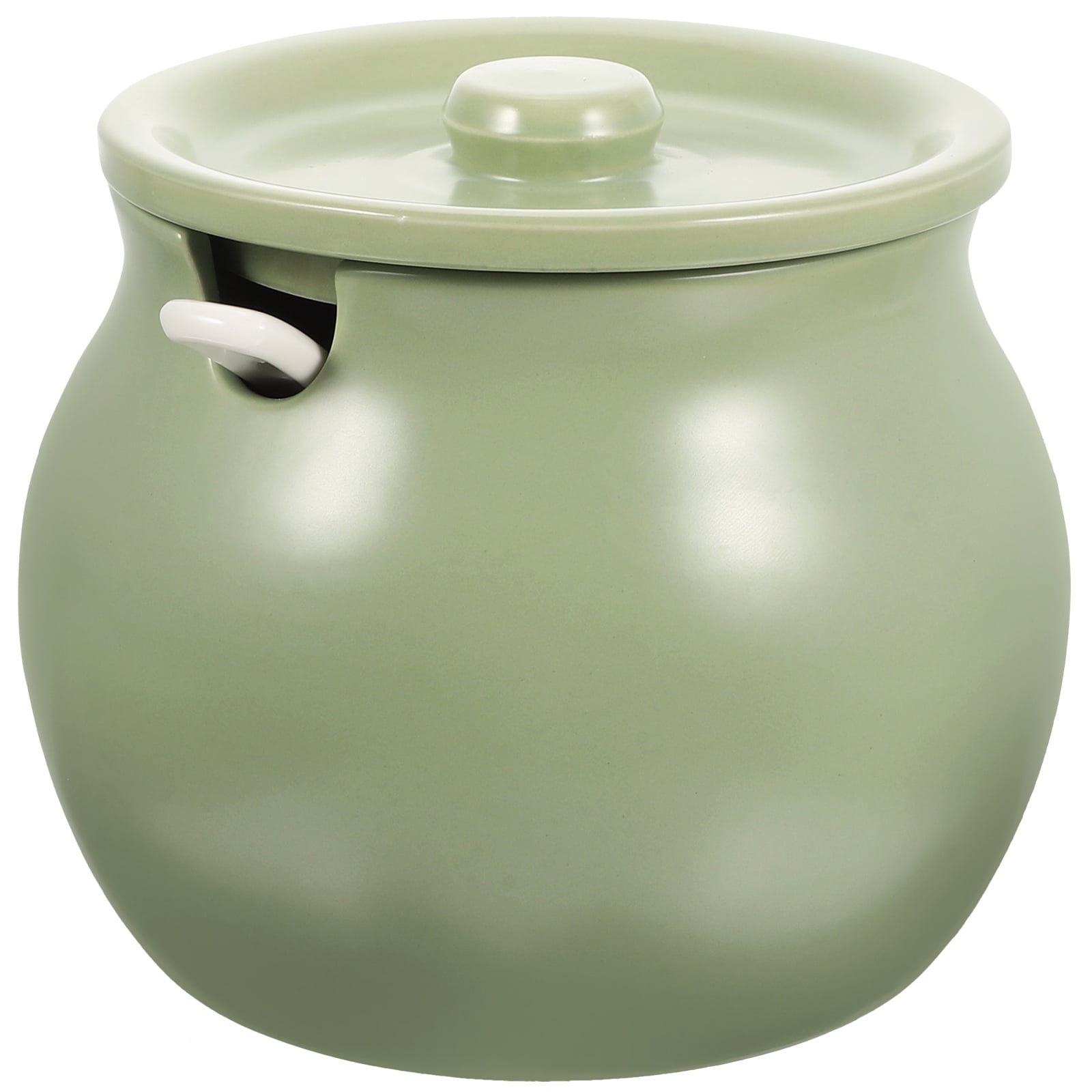 1 Set of Ceramic Jar with Spoon Lard Holder Ceramic Lard Jar Kitchen Lard Container Condiment