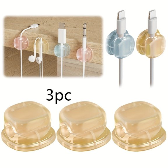 1 Set of Compact Spring Cable Organizer Stands - Desktop Cable Management Clamps for Phone Charging Cords and Office Accessories