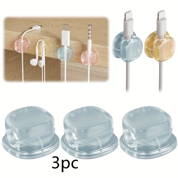 1 Set of Compact Spring Cable Organizer Stands - Desktop Cable Management Clamps for Phone Charging Cords and Office Accessories