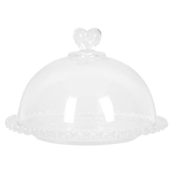 Supvox Transparent Glass Cake Cover for Heat Preservation and Storage 1Set