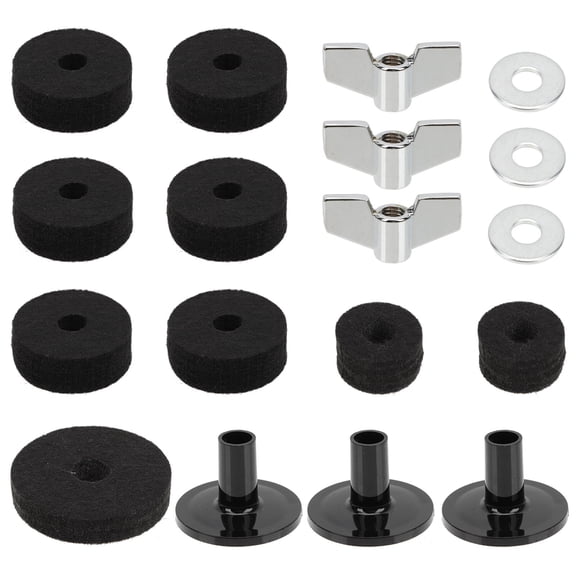 Luxshiny Drum Set Supplies, Black, Felt and Sponge, Complete Variety,