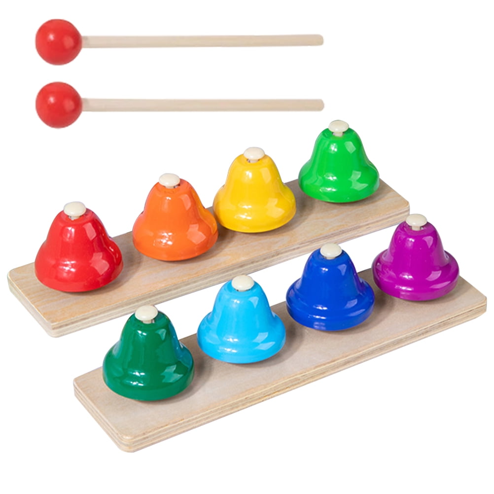 1 Set of Eight Tone Desk Bell Toys Percussion Hand Bells Percussion
