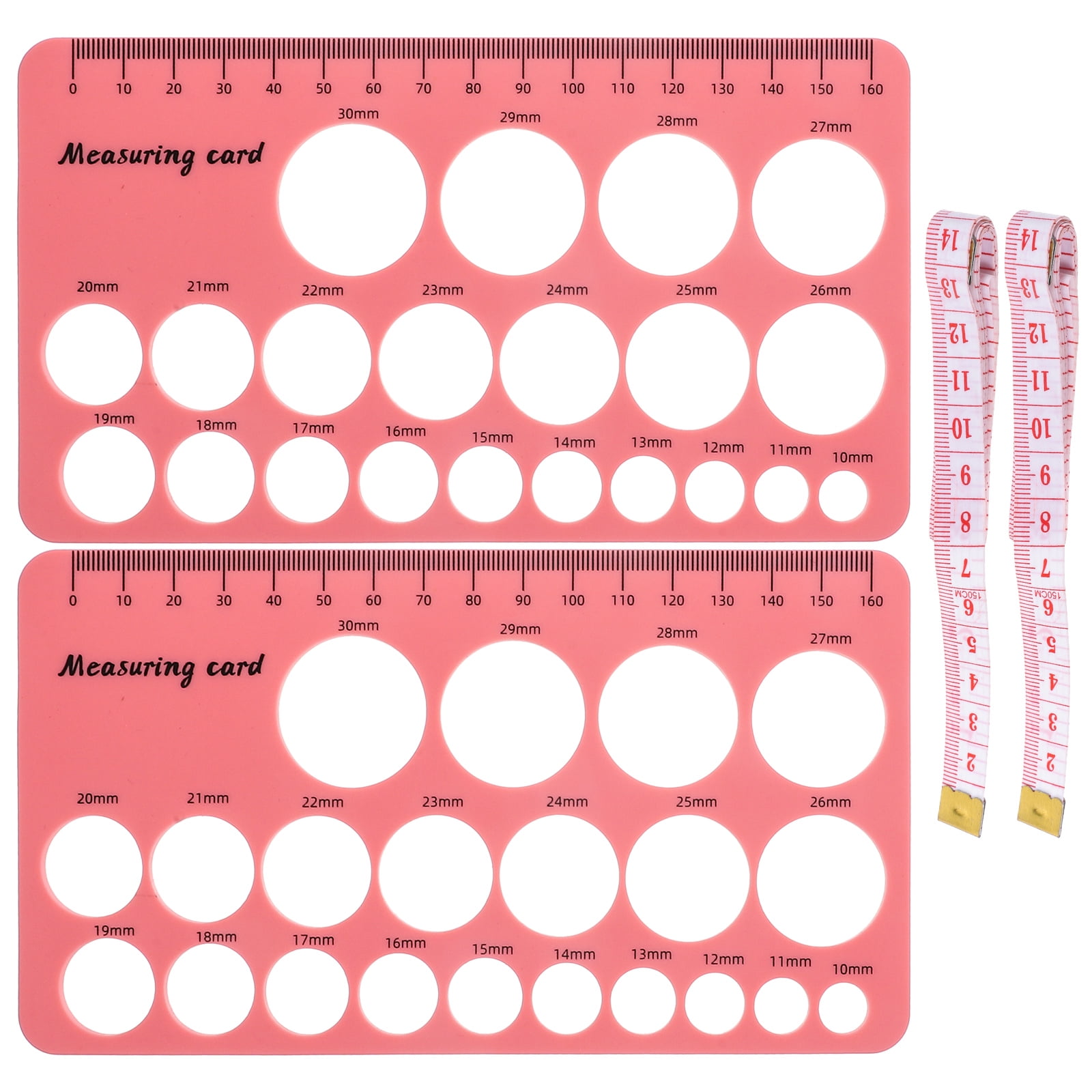 1 Set of Flange Nipples Size Measuring Card Breast Flange Measuring ...