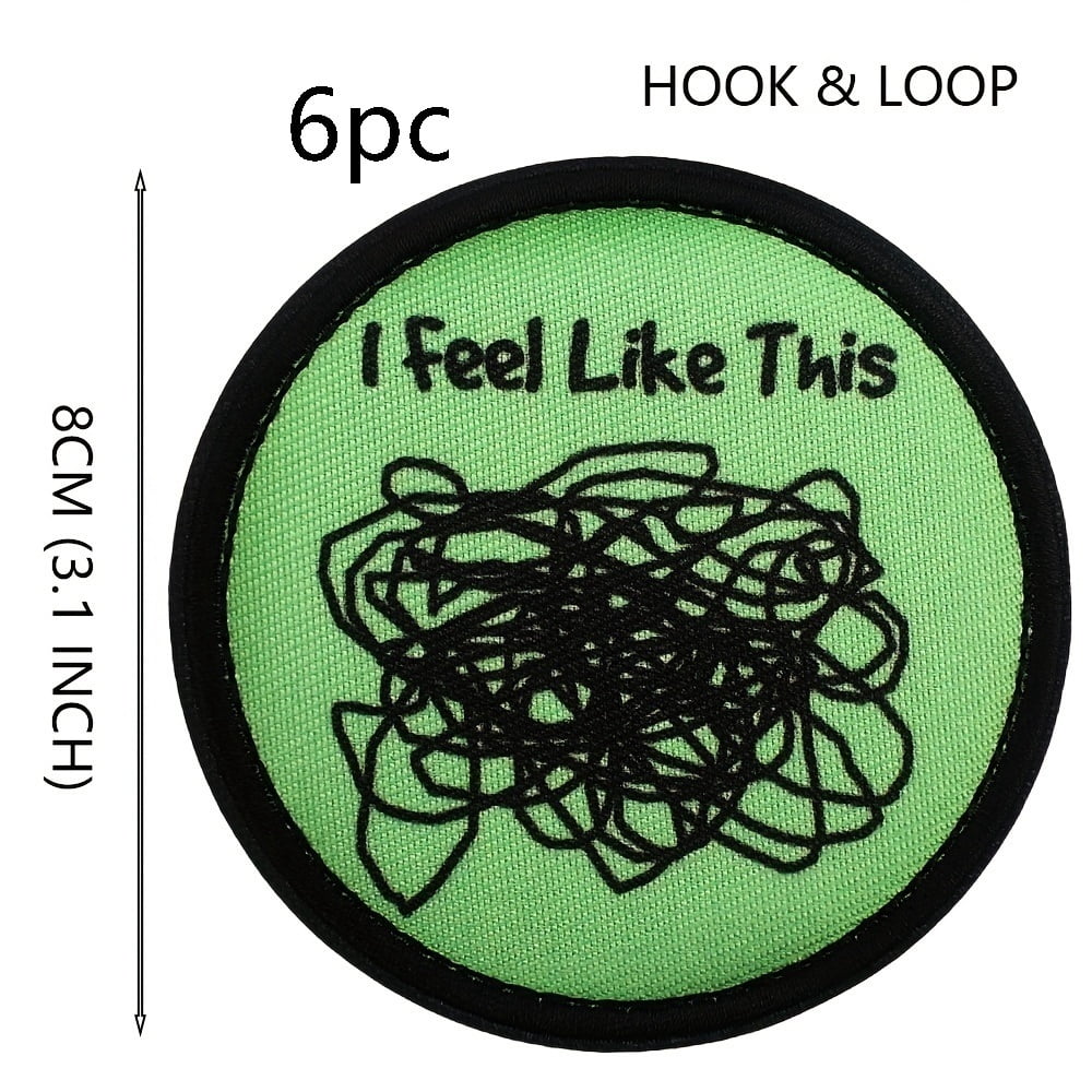 1 Set of Fun Graffiti Design Green Hook and Loop Patches - DIY Handmade ...