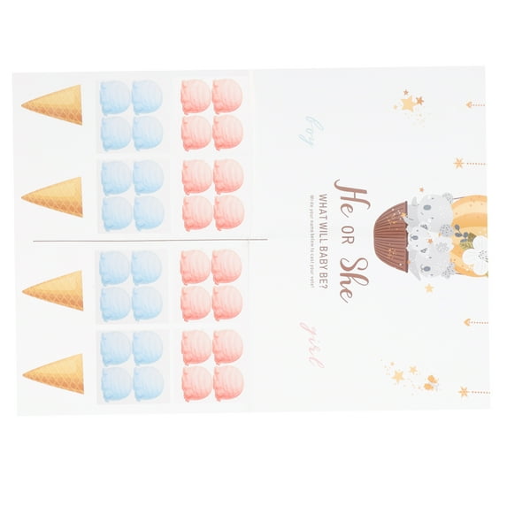 1 Set Gender Reveal Game Props for Decoration Coated Paper Multi Color 8.5 x 11 Inches
