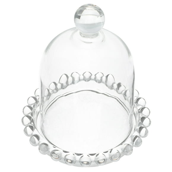 1 Set of Glass Cake Dome Cover with Stand Clear Cake Cover Cake Display Jar Cloche Cover For Cupcake Dessert ( 11. 5x9. 5cm )
