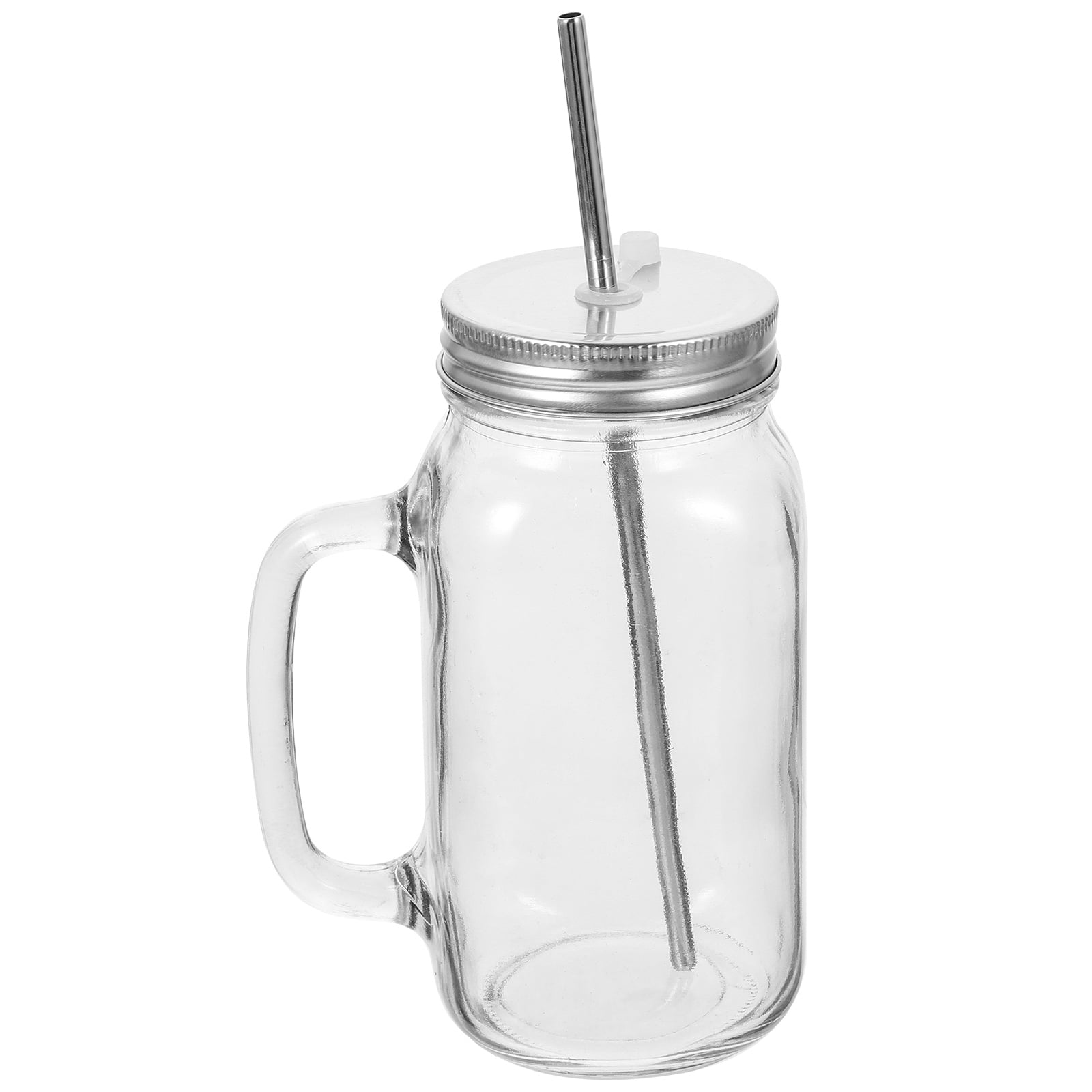 1 Set of Glass Juice Cup Milk Tea Cup Transparent Milk Cup with Straw ...