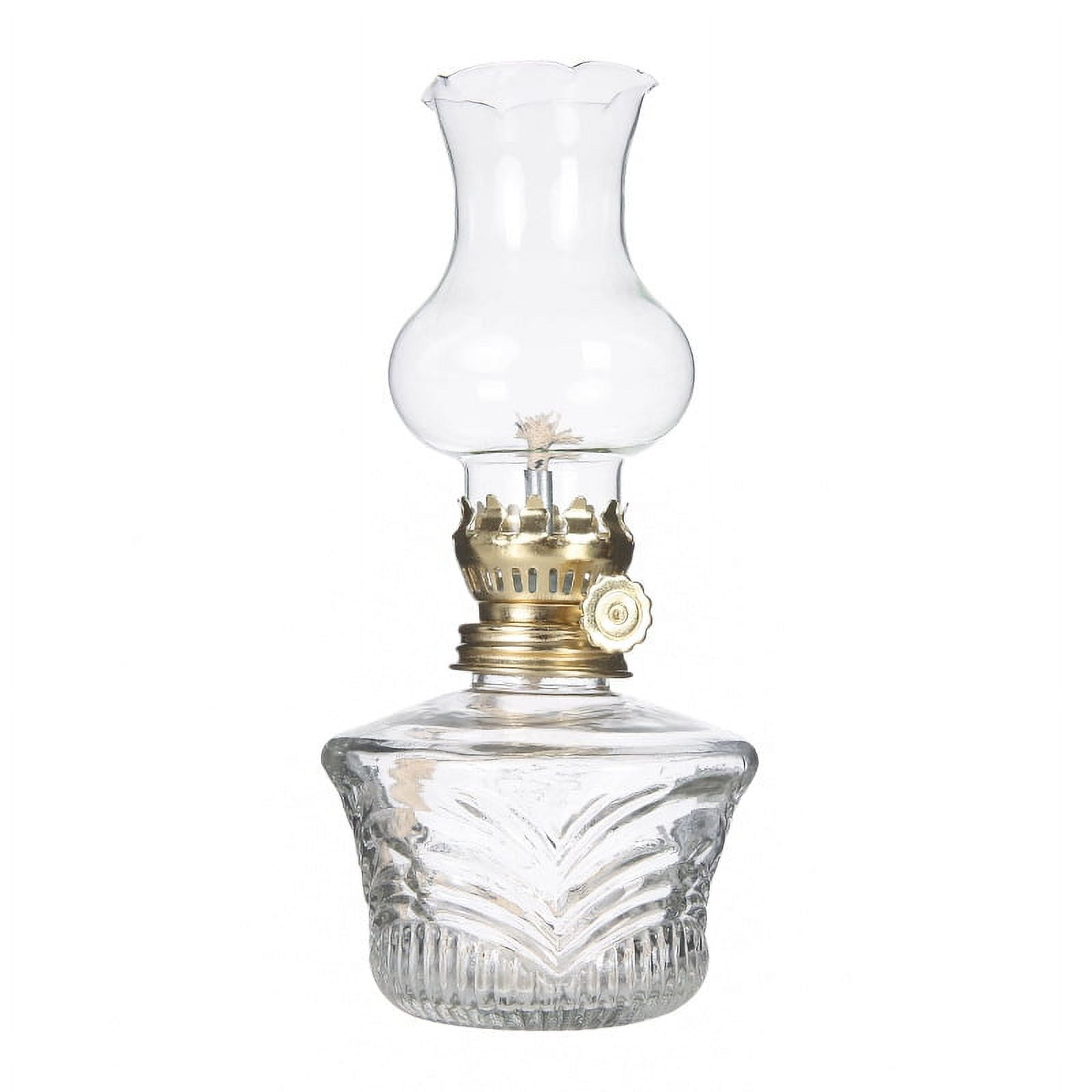 1 Set of Glass Kerosene Lamp Camping Oil Lamp Portable Clear Butter
