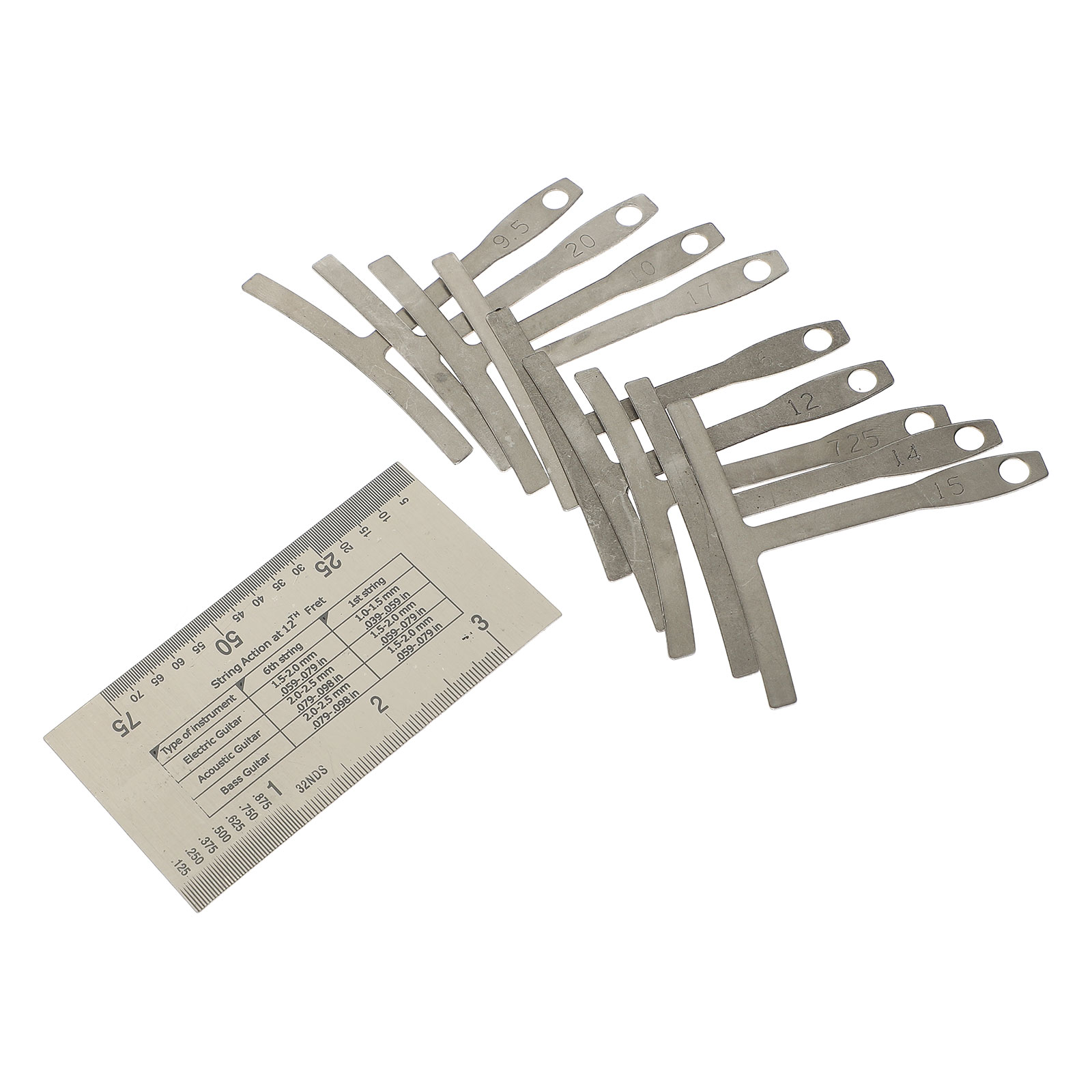 1 Set of Guitar Understring Radius Gauge String Action Ruler Gauge