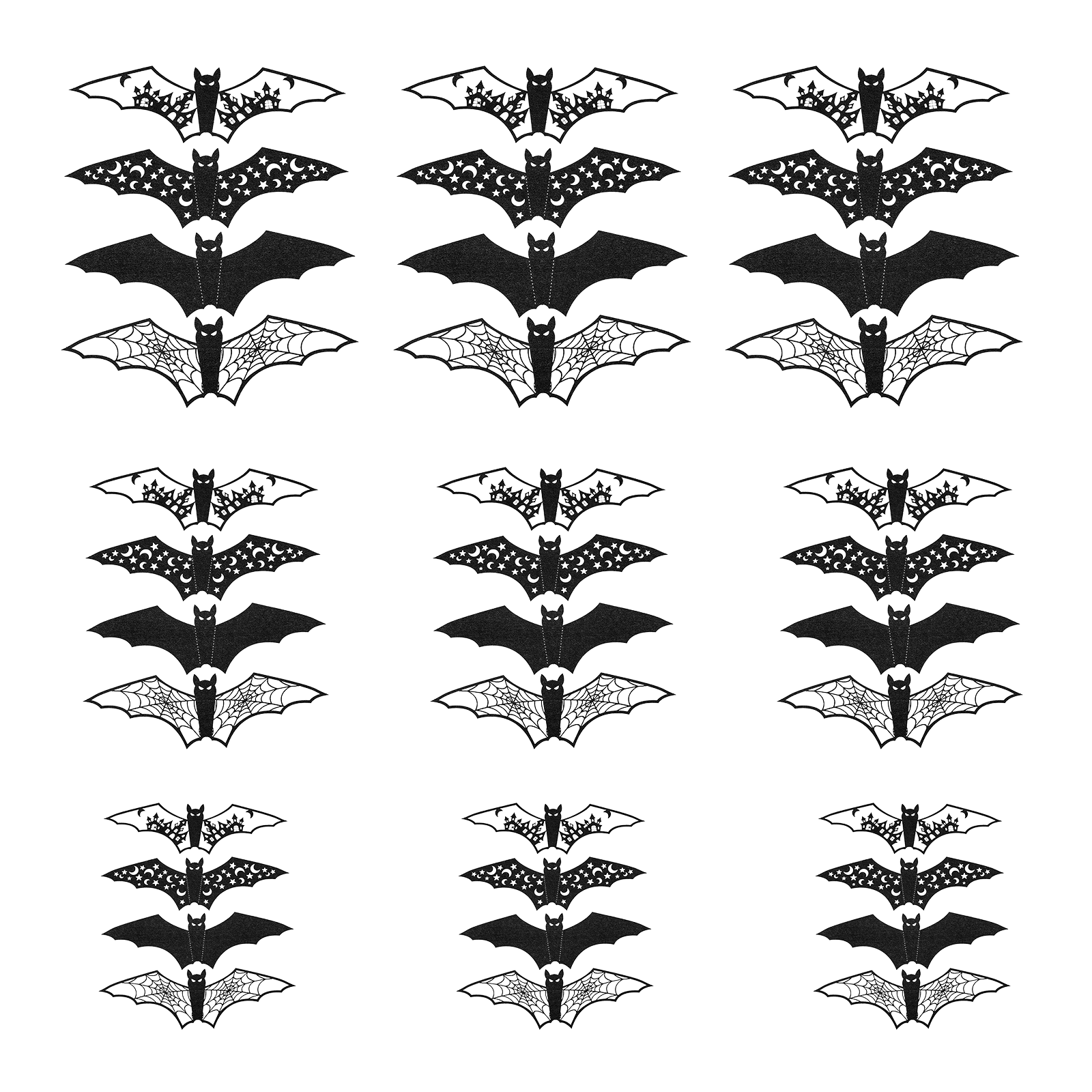 1 Set of Halloween Bats Decorations Bat Stickers Home Decor DIY Wall