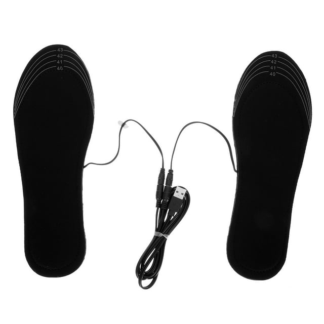 1 Set of Heated Insole Foot Warmer USB Rechargeable Heated Shoes Insole
