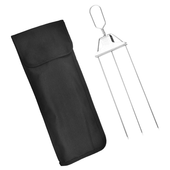 Raindrops Camping Barbecue Fork Stainless Steel Silver 1 Grilling