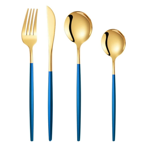 WHAMVOX Steak Forks Golden MultiFunction Firm Grip for Festival Party 1Set 8.8x0.6x0.2in