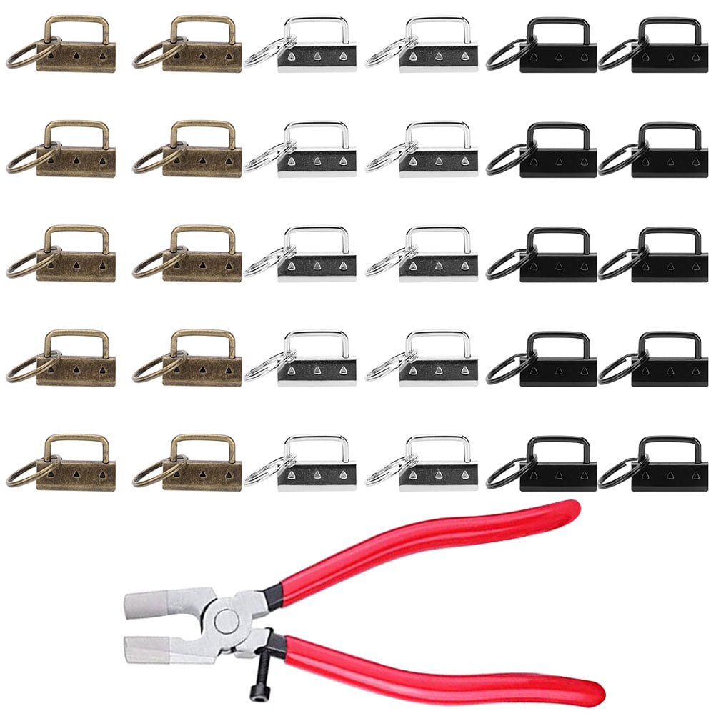 1 Set of Key Chain Clamp Fob DIY Supplies for Wristlet Keyring Belt