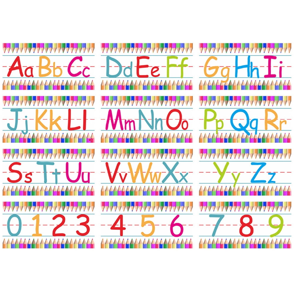 1 Set of Kids Alphabet Wall Decals Number Wall Stickers Letter Learning
