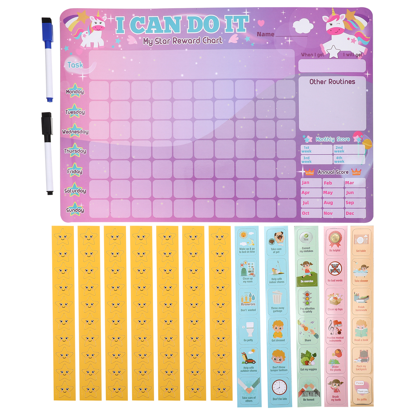 1 Set of Kids Chore Charts I Can Do It Reward Chart Children