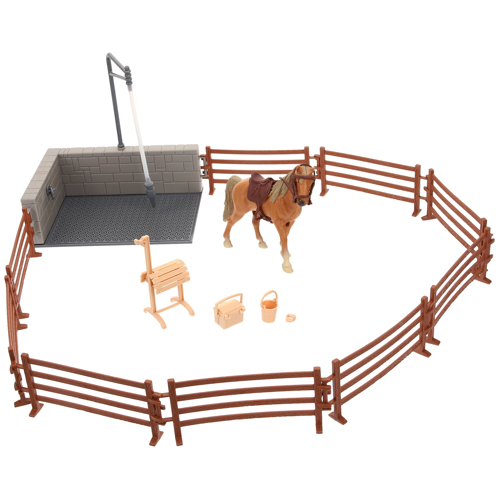 1 Set of Kids Farm Horse Barn Toy Set Horse Stable Figurine Playset