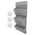 1 Set of Large Capacity Storage Pouch Grocery Bag with Punchfree Hooks