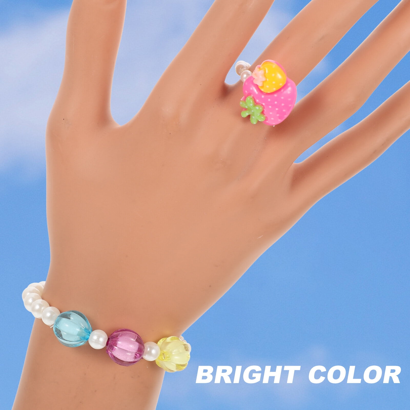 1 Set of Little Girl Jewelry Kit Kids Necklace Bracelet Earrings Watch