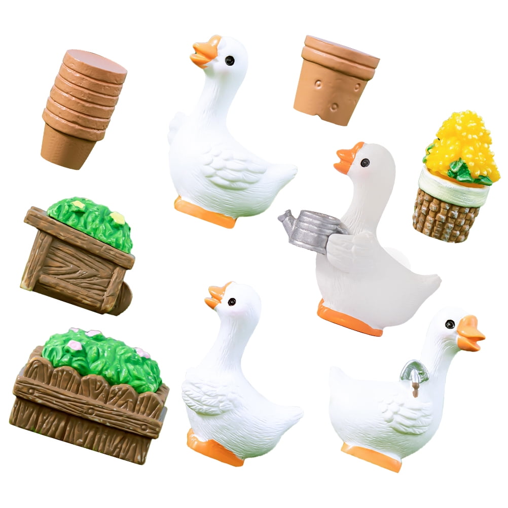 1 Set of Lovely Goose Figurine Adorable Goose Statue Figurine Ornament ...