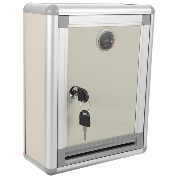 FENGGUIQU Creative Lockable Wall Mounted Mailbox for Home Office Safety Silver