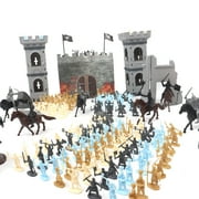 Medieval Castle Soldier Figurines Set for Sand Table, Tiny , Landscaping Decorative Collectibles