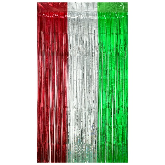 1 Set of Metallic Tinsel Foil Fringe Curtain Party Backdrop Wall Decoration Irish Party Layout
