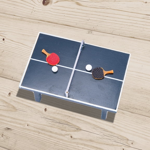 HOMOBABE Mini Table Tennis Set Portable Plastic Ping Pong Toys Indoor Outdoor Fun 2.95x2.17in 1 Set