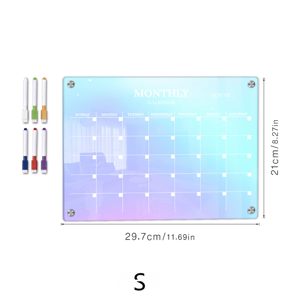 1 Set of Monthly Schedule Board Erasable Planning Calendar Refrigerator Planning Board Fridge