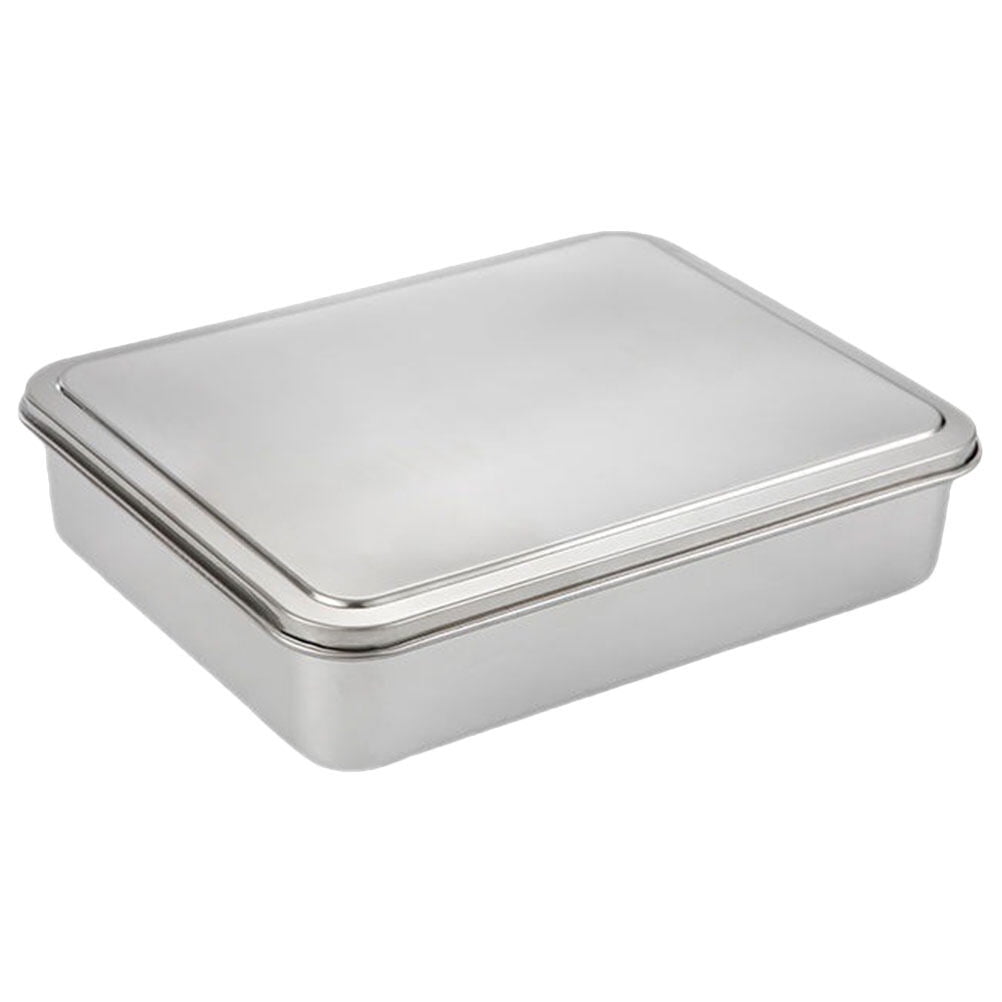 Large Oven Metal Nonstick Bakeware Cake Pan with Lid, Stainless Steel Baking Pan, Cake Storage