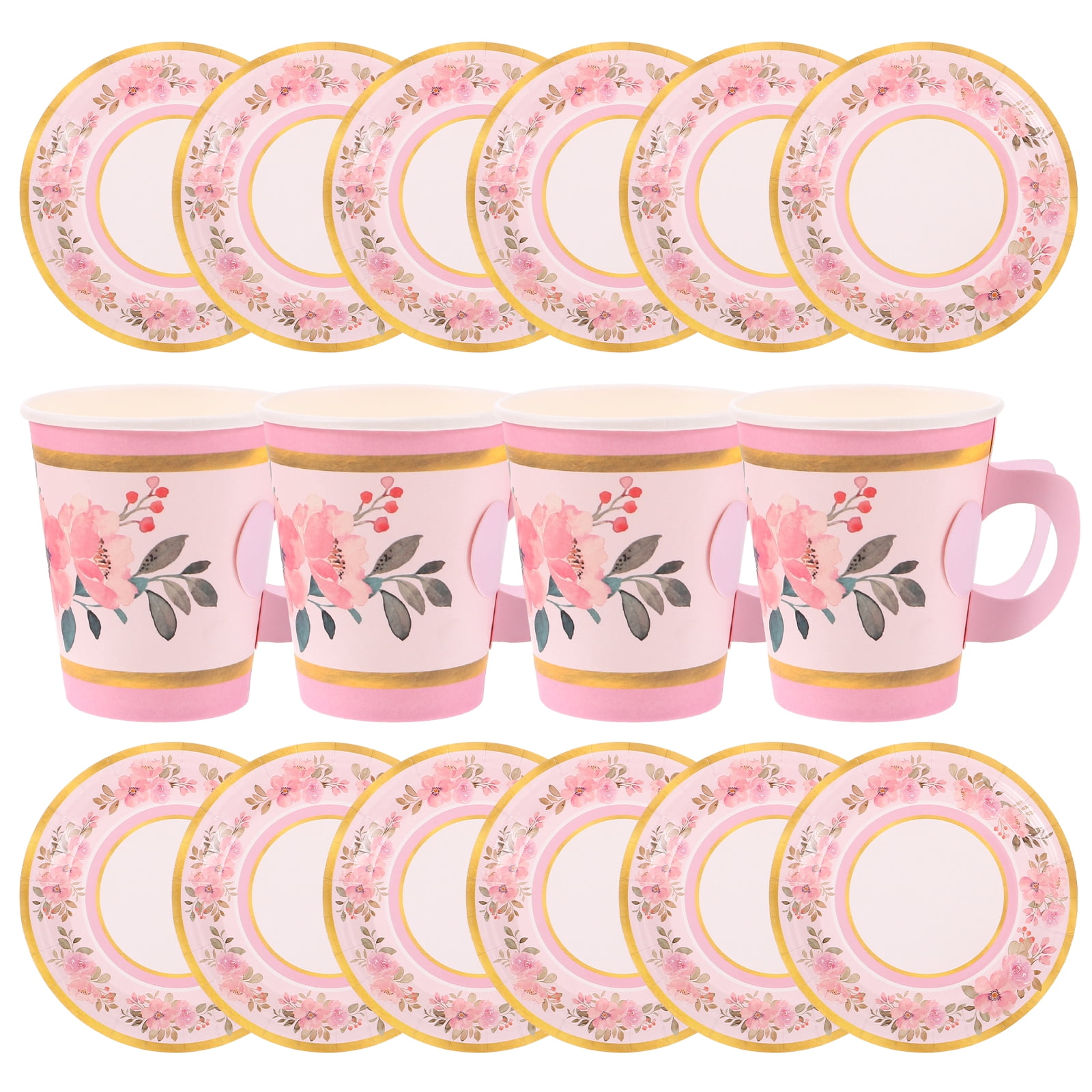 1 Set of Party Tableware Delicate Party Plates Cups Birthday Party Paper Plate And Cup Kit