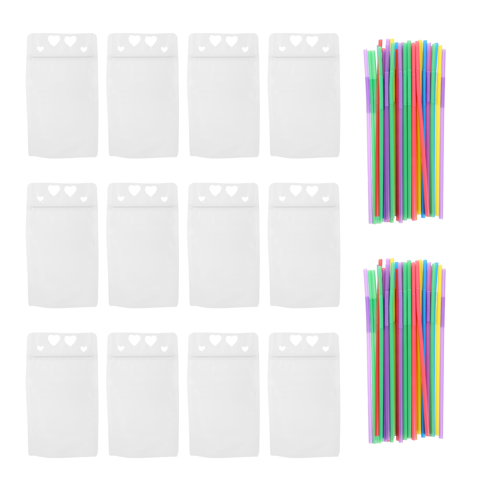 1 Set of Plastic Flasks Transparent Beverage Bags Portable Drinks