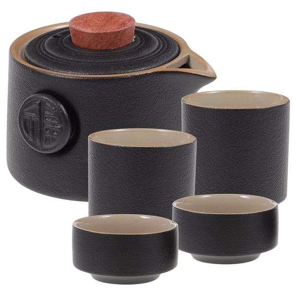 Supvox Ceramic Teaware Set Black 1Set