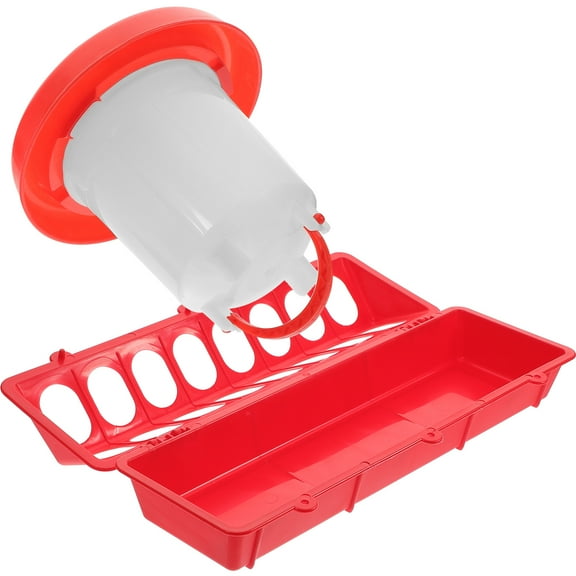 1 Set of Poultry Food Feeding Container Chick Food Bowl Long Food Holder Auto Water Feeder